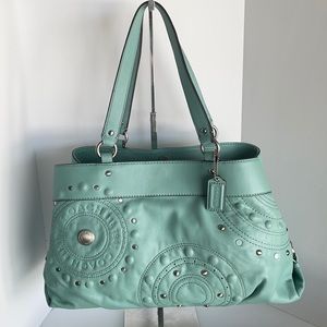 COACH LEATHER Studded Appliqué Carryall Bag!